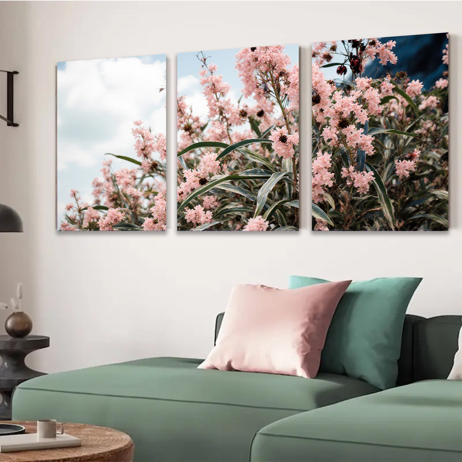 2D flat 1pc vibrant pink spirea bloom garden wall art living room bedroom decor farmhouse style botanical prints cozy aesthetic gallery wrapped canvas