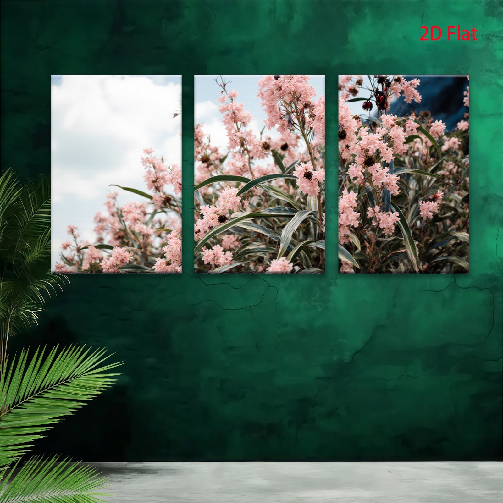 2D flat 1pc vibrant pink spirea bloom garden wall art living room bedroom decor farmhouse style botanical prints cozy aesthetic gallery wrapped canvas