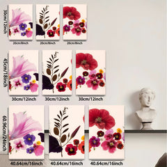 2D flat 1pc vibrant pressed wildflower botanical art print for gallery wall bedroom living room decor farmhouse style modern minimalist