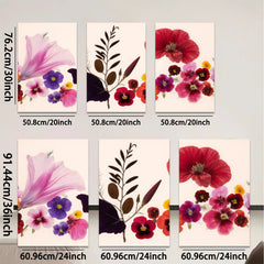 2D flat 1pc vibrant pressed wildflower botanical art print for gallery wall bedroom living room decor farmhouse style modern minimalist