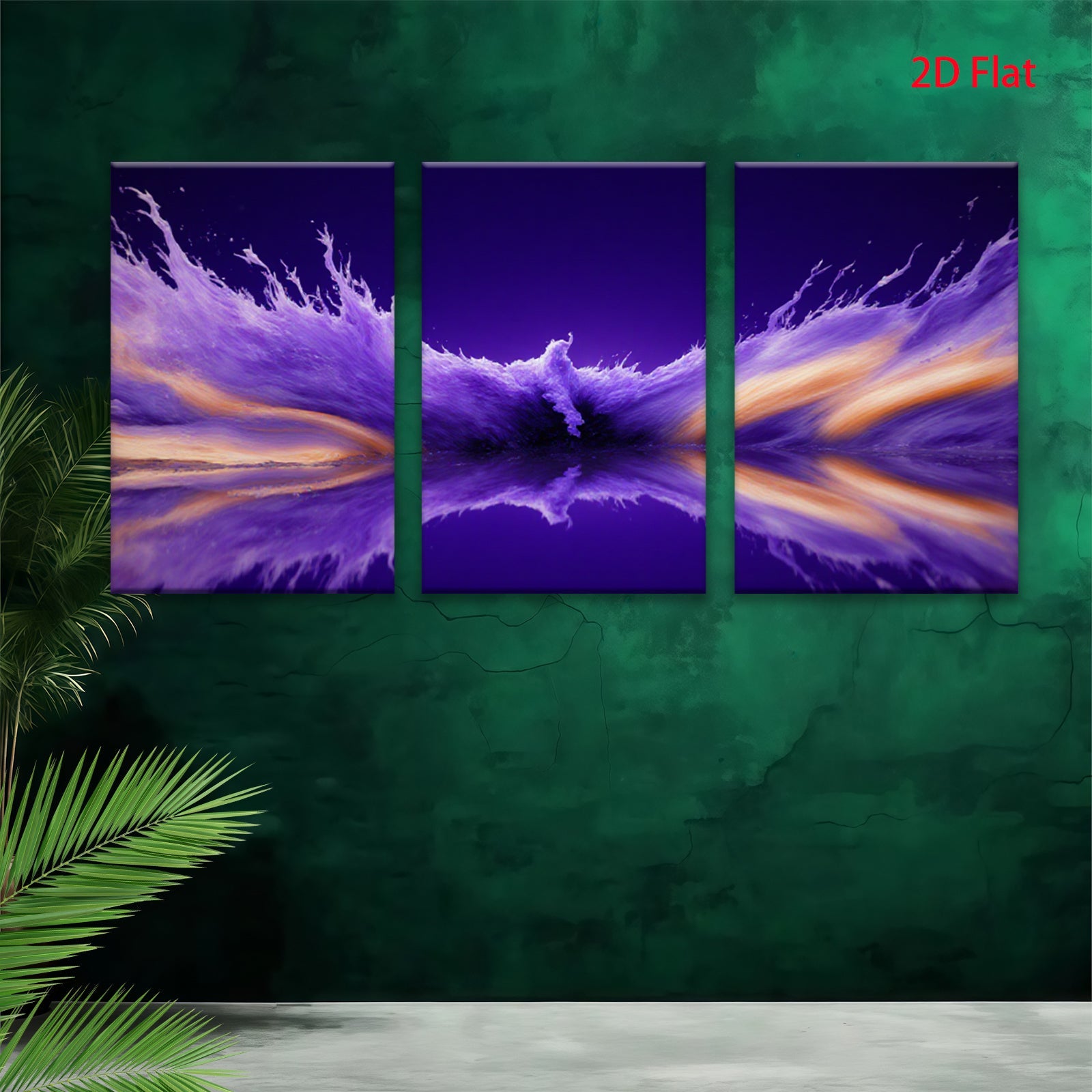 2D flat 1pc vibrant purple abstract explosion wall art modern home decor living room bedroom gallery wrapped canvas prints farmhouse style botanical floral accent piece trending now stylish aesthetic