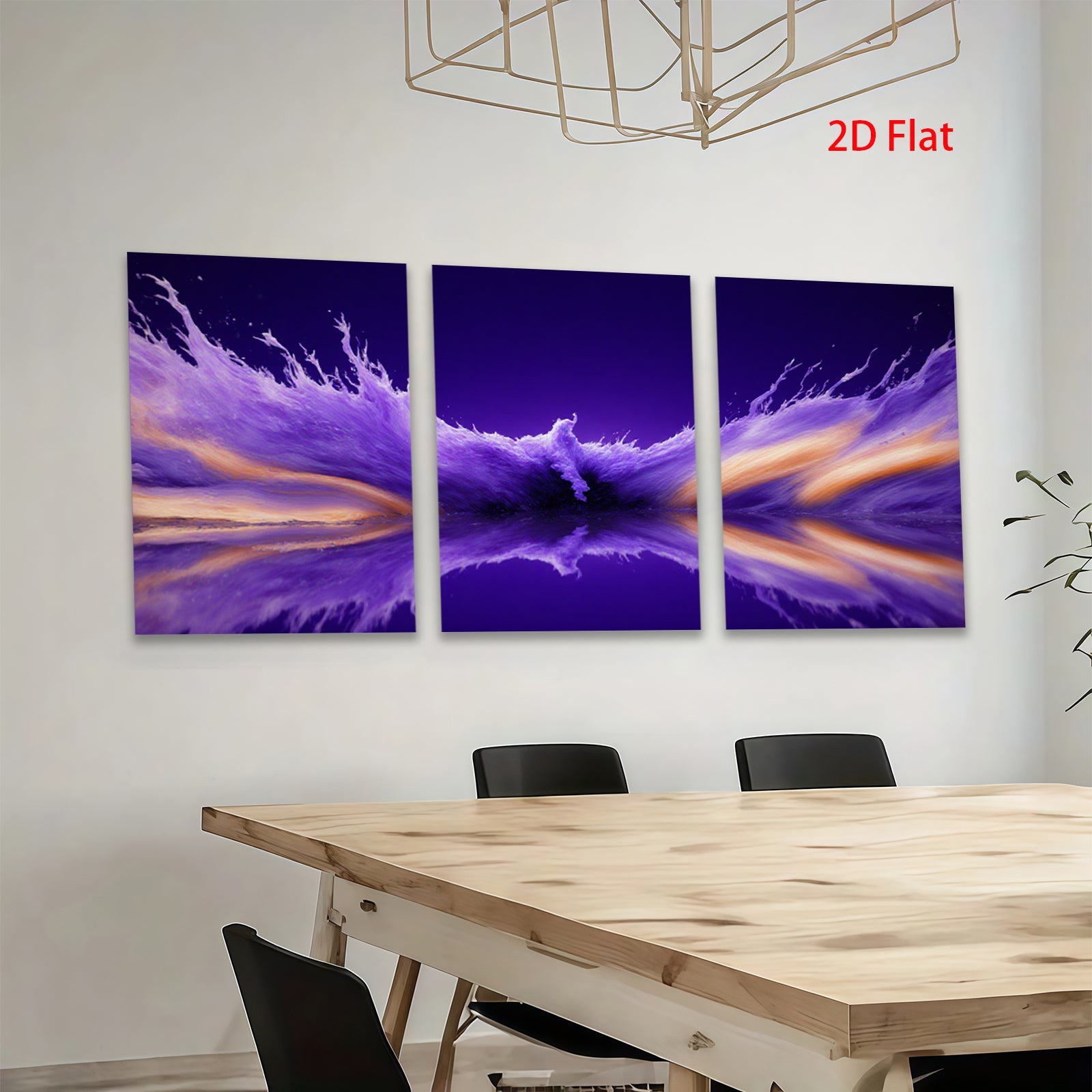 2D flat 1pc vibrant purple abstract explosion wall art modern home decor living room bedroom gallery wrapped canvas prints farmhouse style botanical floral accent piece trending now stylish aesthetic