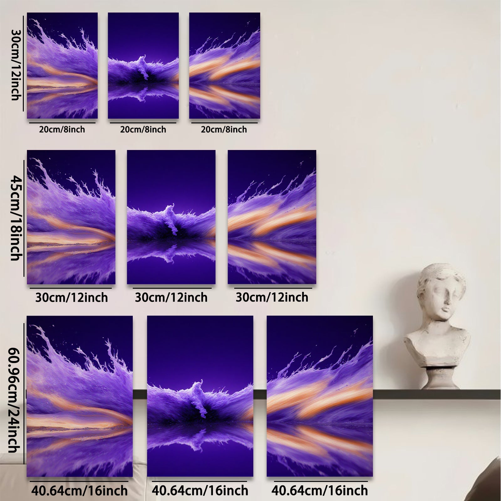 2D flat 1pc vibrant purple abstract explosion wall art modern home decor living room bedroom gallery wrapped canvas prints farmhouse style botanical floral accent piece trending now stylish aesthetic