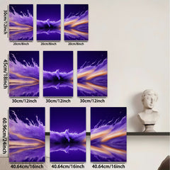 2D flat 1pc vibrant purple abstract explosion wall art modern home decor living room bedroom gallery wrapped canvas prints farmhouse style botanical floral accent piece trending now stylish aesthetic