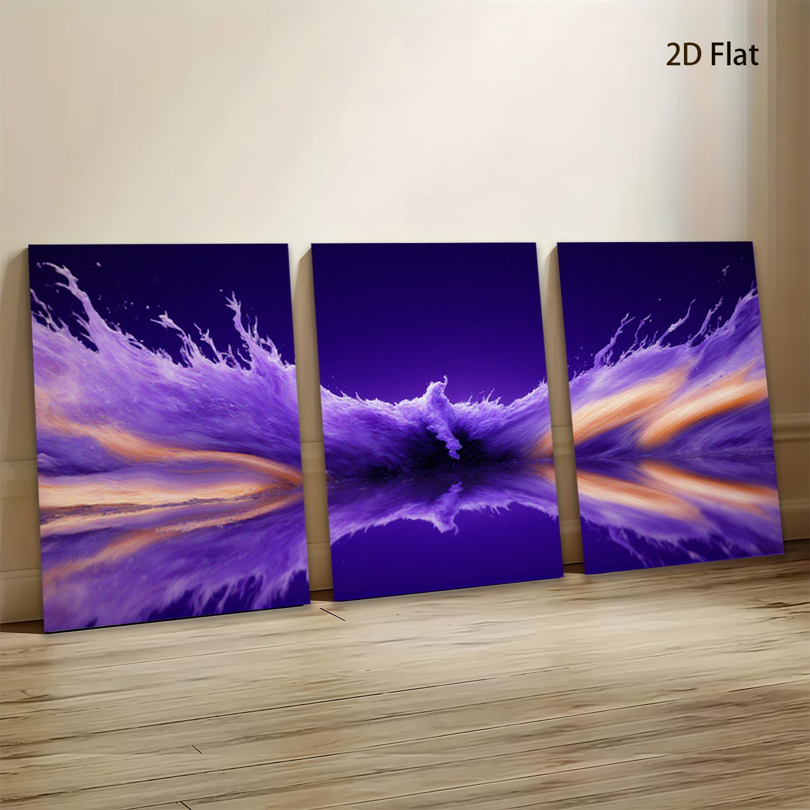 2D flat 1pc vibrant purple abstract explosion wall art modern home decor living room bedroom gallery wrapped canvas prints farmhouse style botanical floral accent piece trending now stylish aesthetic