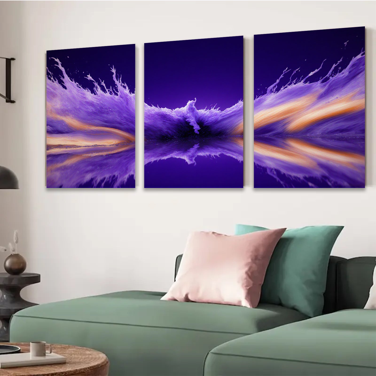2D flat 1pc vibrant purple abstract explosion wall art modern home decor living room bedroom gallery wrapped canvas prints farmhouse style botanical floral accent piece trending now stylish aesthetic