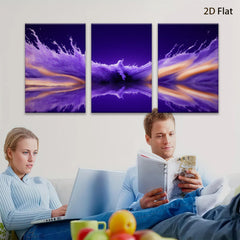 2D flat 1pc vibrant purple abstract explosion wall art modern home decor living room bedroom gallery wrapped canvas prints farmhouse style botanical floral accent piece trending now stylish aesthetic