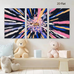 2D flat 1pc vibrant radial burst abstract wall art for living room bedroom modern farmhouse gallery wrapped canvas prints botanical floral decor statement piece trending now