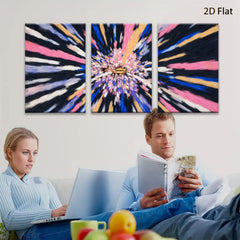 2D flat 1pc vibrant radial burst abstract wall art for living room bedroom modern farmhouse gallery wrapped canvas prints botanical floral decor statement piece trending now