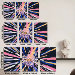 2D flat 1pc vibrant radial burst abstract wall art for living room bedroom modern farmhouse gallery wrapped canvas prints botanical floral decor statement piece trending now