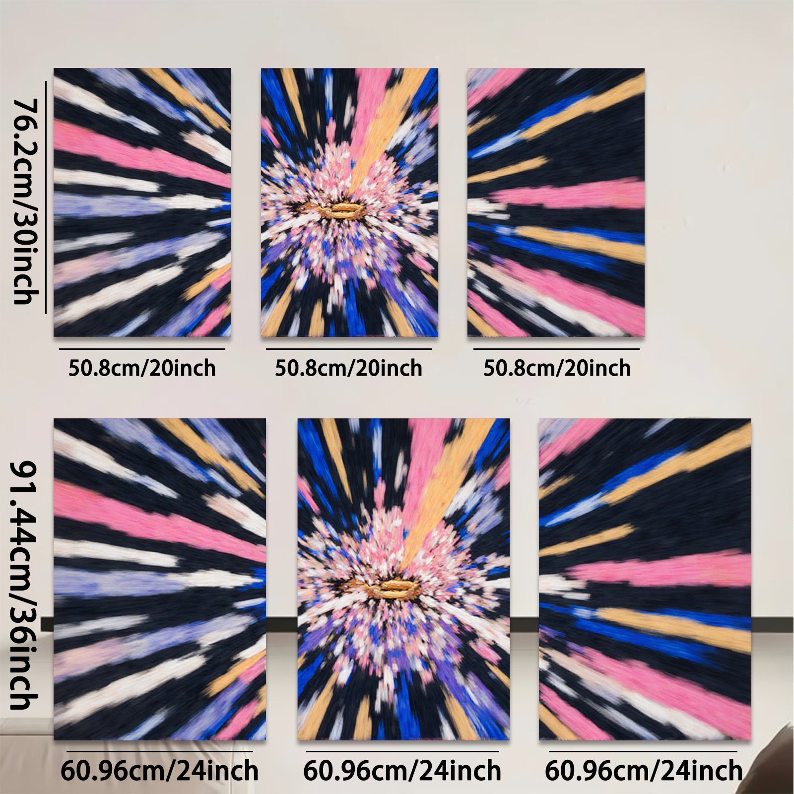 2D flat 1pc vibrant radial burst abstract wall art for living room bedroom modern farmhouse gallery wrapped canvas prints botanical floral decor statement piece trending now