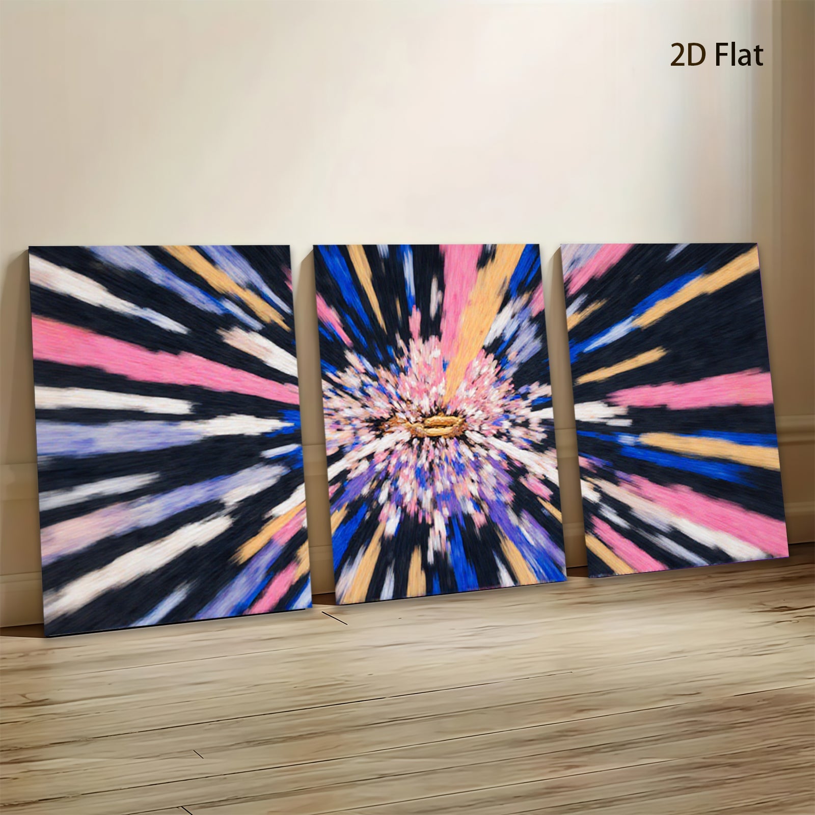 2D flat 1pc vibrant radial burst abstract wall art for living room bedroom modern farmhouse gallery wrapped canvas prints botanical floral decor statement piece trending now