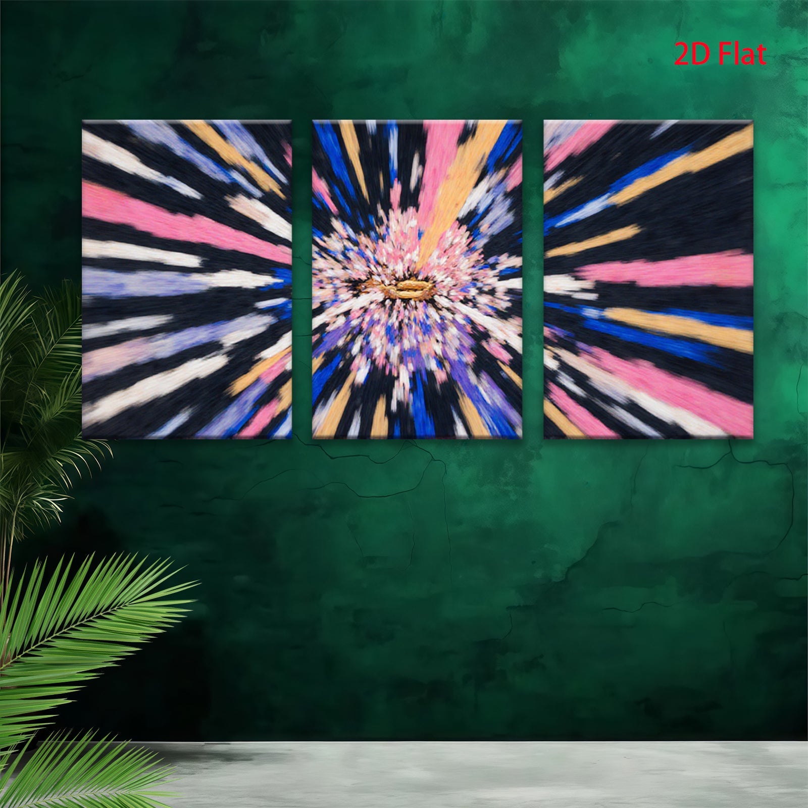 2D flat 1pc vibrant radial burst abstract wall art for living room bedroom modern farmhouse gallery wrapped canvas prints botanical floral decor statement piece trending now
