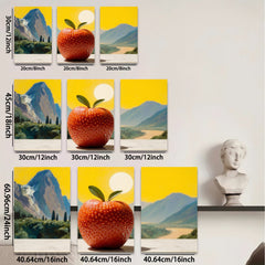 2D flat 1pc vibrant red apple landscape wall art canvas prints for living room bedroom home office decor farmhouse style modern minimalist botanical artwork