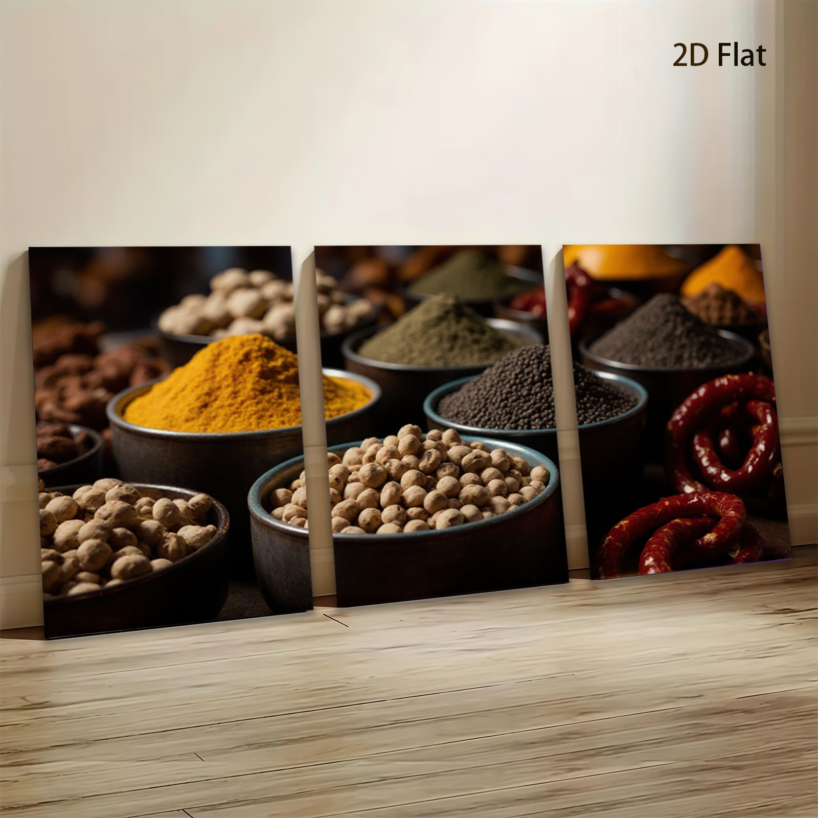 2D flat 1pc vibrant spice collection kitchen wall art dining room decor farmhouse style modern minimalist gallery wrapped canvas prints