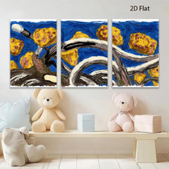 2D flat 1pc vibrant sunflowers bloom bold texture farmhouse wall decor living room bedroom gallery wrapped canvas print modern art