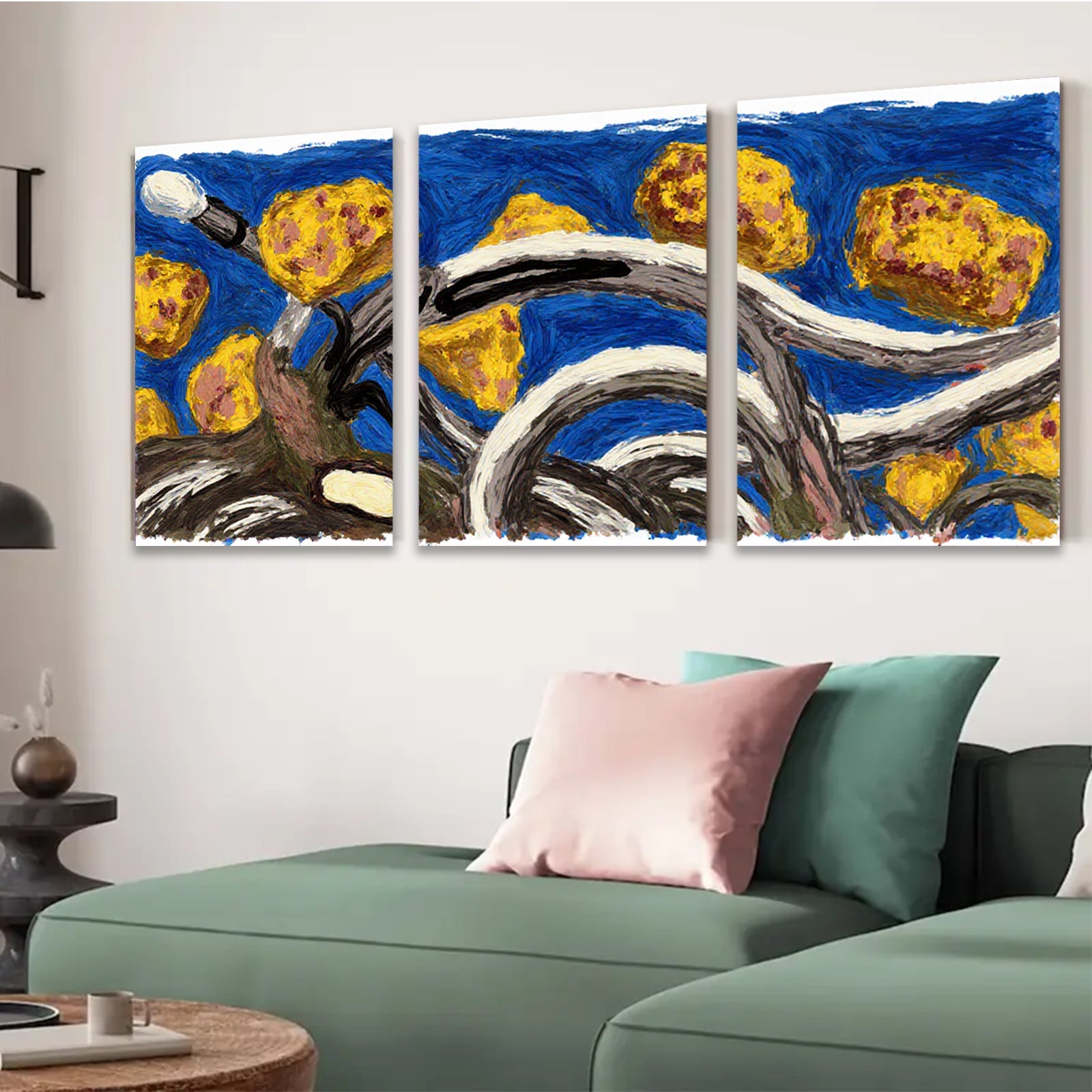 2D flat 1pc vibrant sunflowers bloom bold texture farmhouse wall decor living room bedroom gallery wrapped canvas print modern art