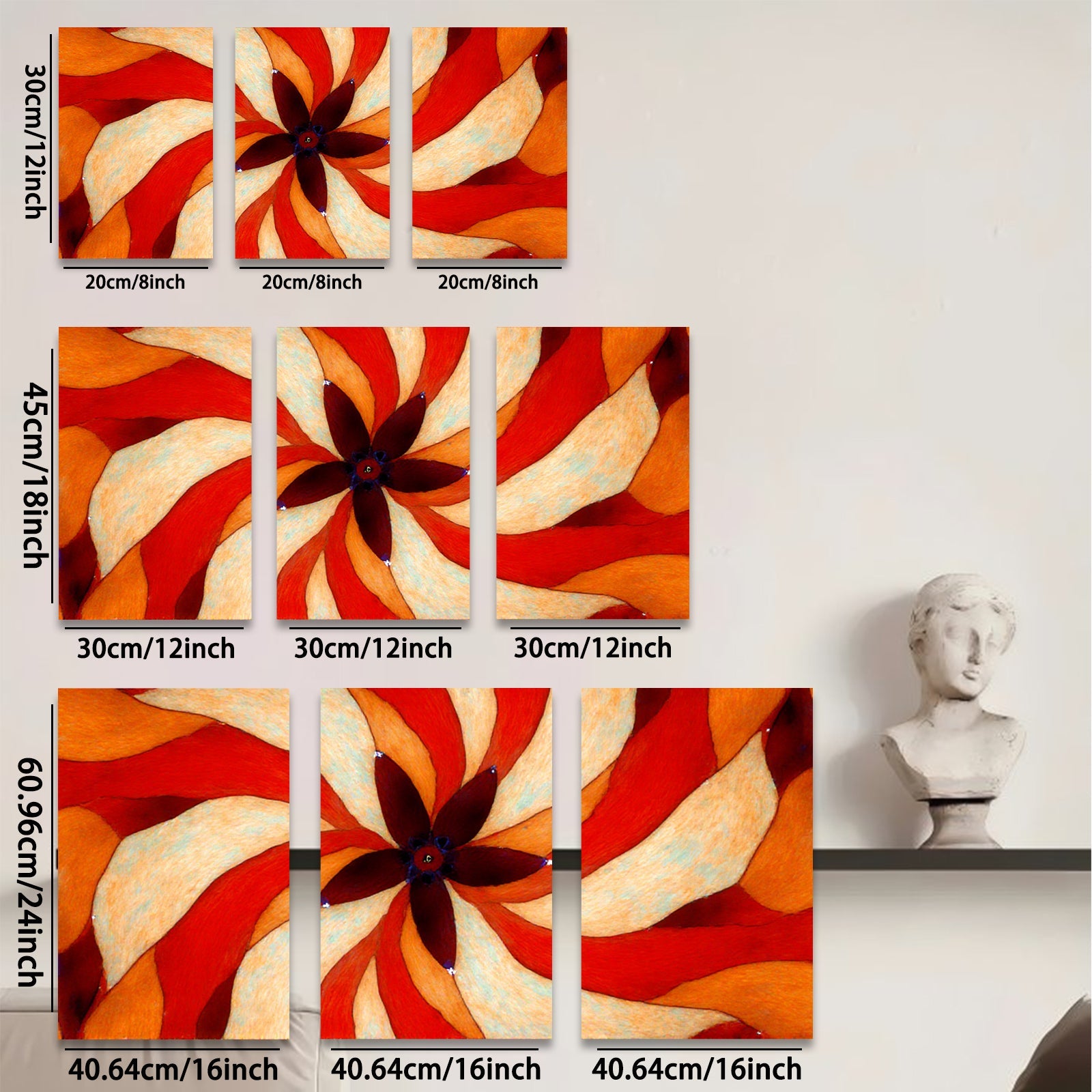 2D flat 1pc vibrant swirling abstract floral wall art for living room bedroom home decor modern farmhouse gallery wrapped canvas prints cozy aesthetic statement piece