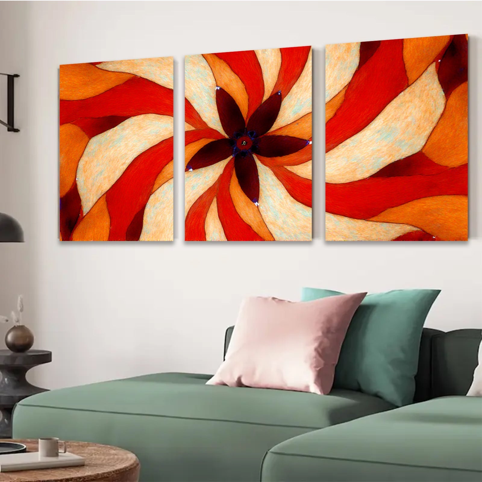 2D flat 1pc vibrant swirling abstract floral wall art for living room bedroom home decor modern farmhouse gallery wrapped canvas prints cozy aesthetic statement piece