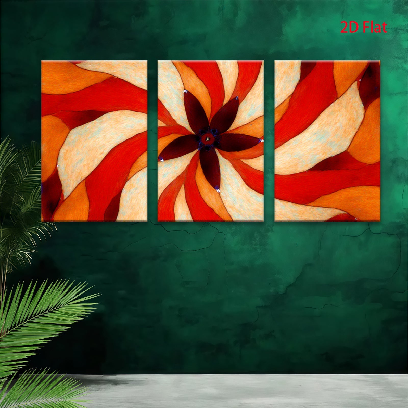 2D flat 1pc vibrant swirling abstract floral wall art for living room bedroom home decor modern farmhouse gallery wrapped canvas prints cozy aesthetic statement piece