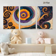2D flat 1pc vibrant swirling cosmos abstract wall art for living room bedroom office modern farmhouse decor gallery wrapped canvas prints