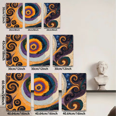 2D flat 1pc vibrant swirling cosmos abstract wall art for living room bedroom office modern farmhouse decor gallery wrapped canvas prints