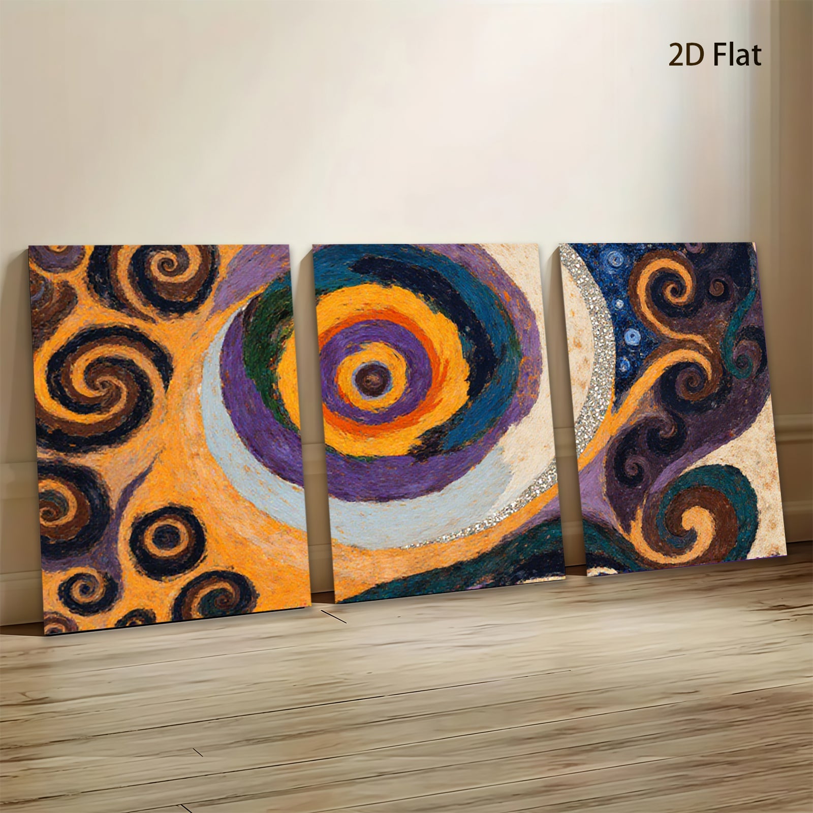 2D flat 1pc vibrant swirling cosmos abstract wall art for living room bedroom office modern farmhouse decor gallery wrapped canvas prints