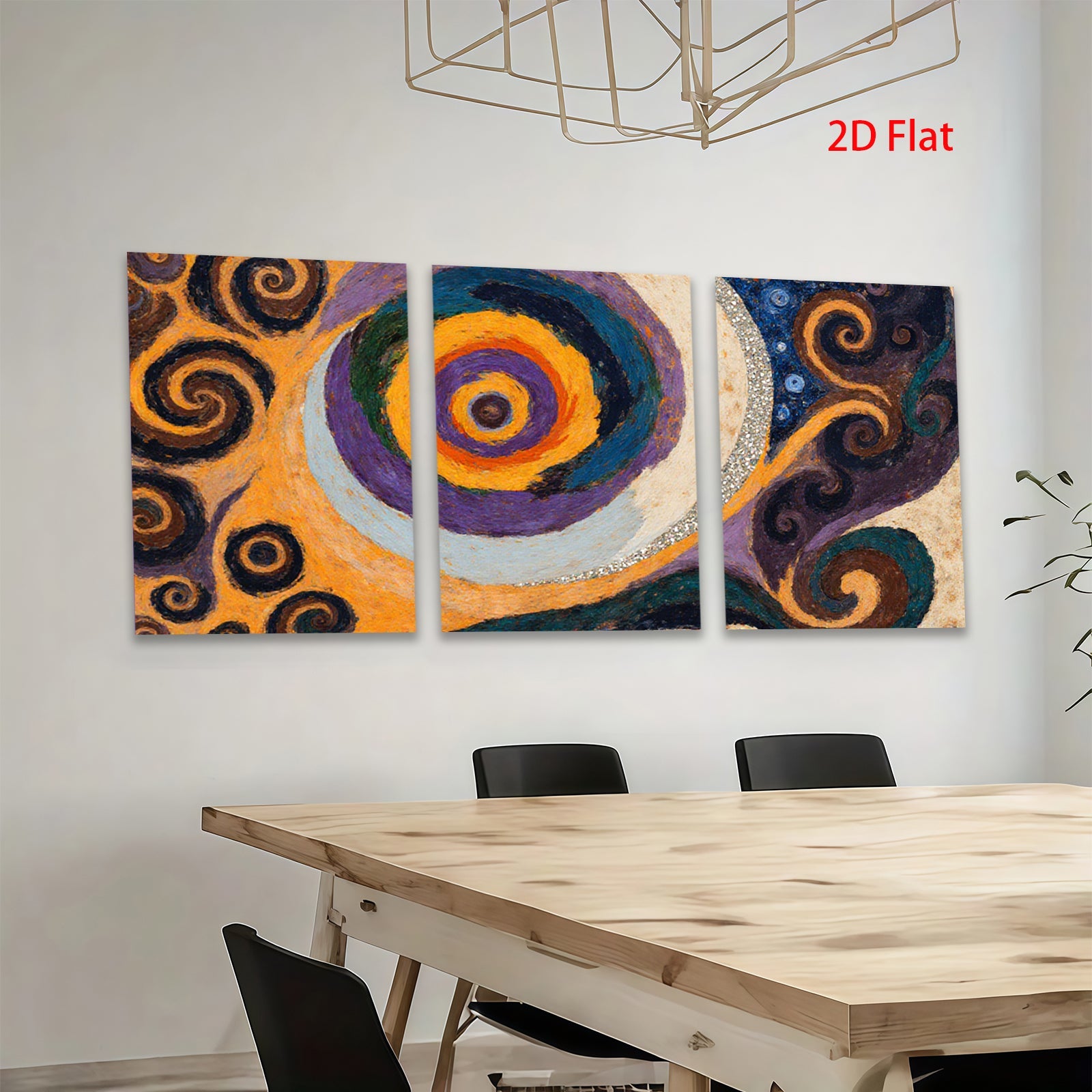 2D flat 1pc vibrant swirling cosmos abstract wall art for living room bedroom office modern farmhouse decor gallery wrapped canvas prints