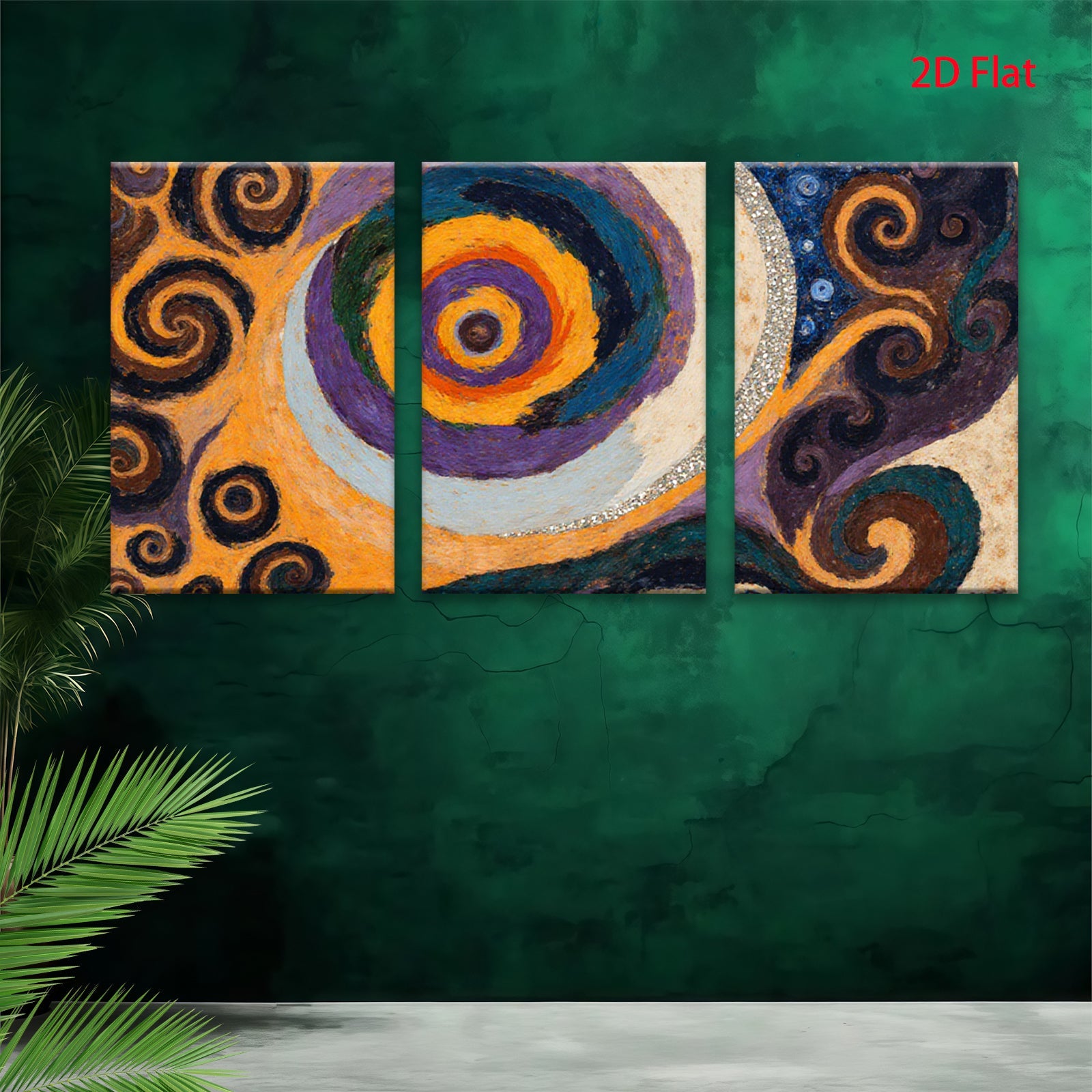 2D flat 1pc vibrant swirling cosmos abstract wall art for living room bedroom office modern farmhouse decor gallery wrapped canvas prints