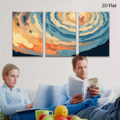 2D flat 1pc vibrant swirling sky abstract canvas wall art bedroom living room decor farmhouse style modern minimalist gallery wrapped ready to hang