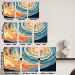 2D flat 1pc vibrant swirling sky abstract canvas wall art bedroom living room decor farmhouse style modern minimalist gallery wrapped ready to hang