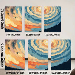 2D flat 1pc vibrant swirling sky abstract canvas wall art bedroom living room decor farmhouse style modern minimalist gallery wrapped ready to hang