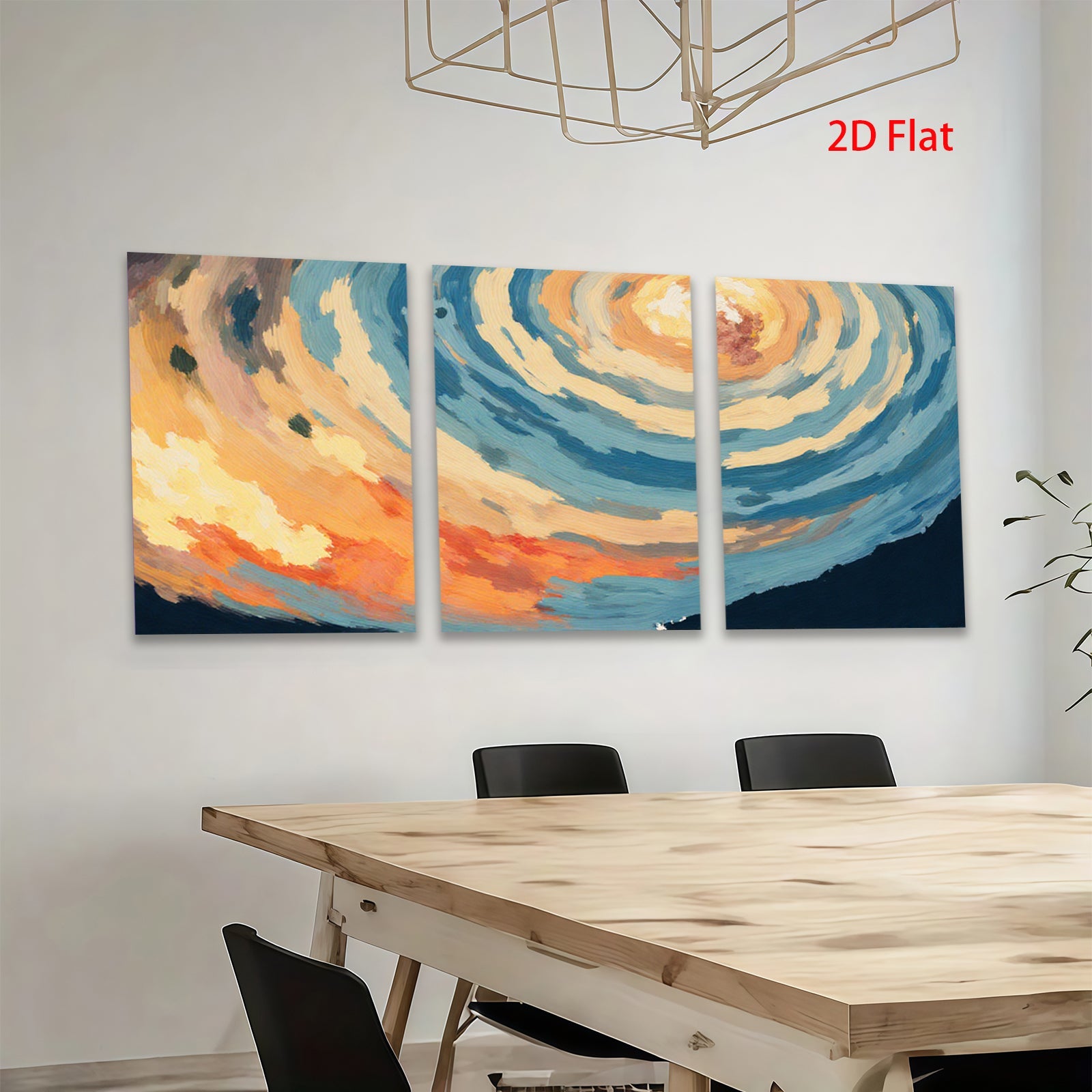 2D flat 1pc vibrant swirling sky abstract canvas wall art bedroom living room decor farmhouse style modern minimalist gallery wrapped ready to hang