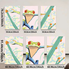 2D flat 1pc vibrant tropical tree frog wall art for living room bedroom modern farmhouse gallery wrapped canvas prints cozy home decor
