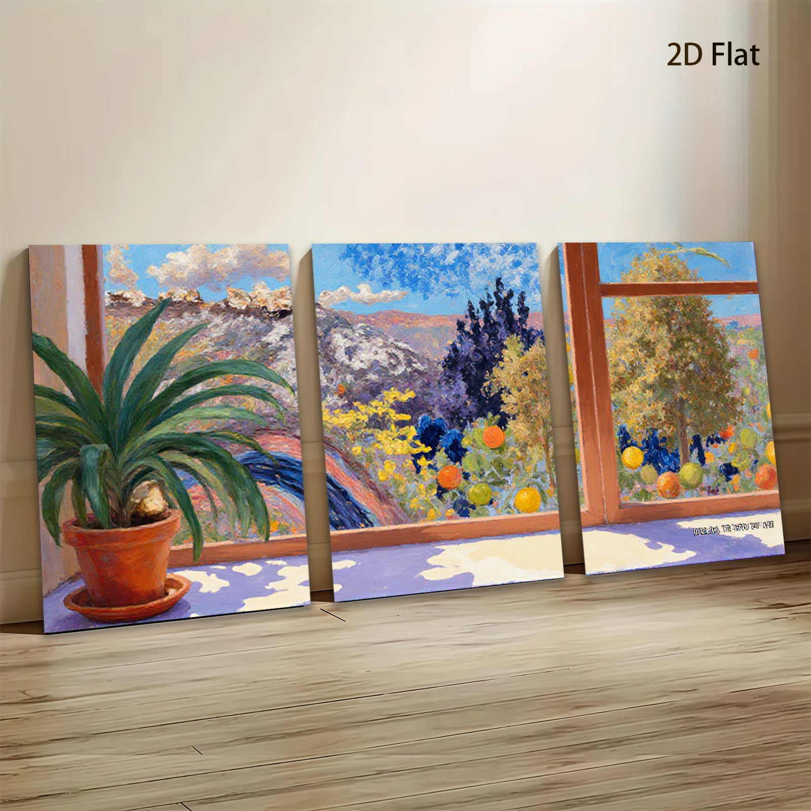 2D flat 1pc vibrant waterfall landscape canvas wall art for living room bedroom home office decor farmhouse style botanical prints gallery wrapped