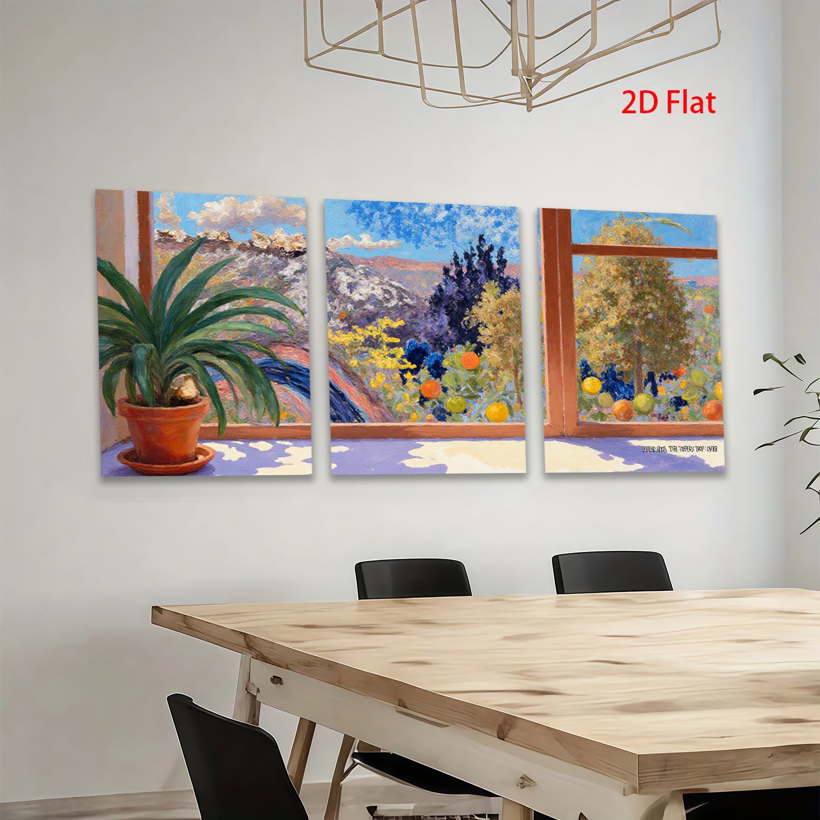 2D flat 1pc vibrant waterfall landscape canvas wall art for living room bedroom home office decor farmhouse style botanical prints gallery wrapped