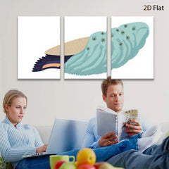 2D flat 1pc vibrant whimsical bird plumage wall art canvas prints for living room bedroom home decor farmhouse style gallery wrapped timeless statement piece