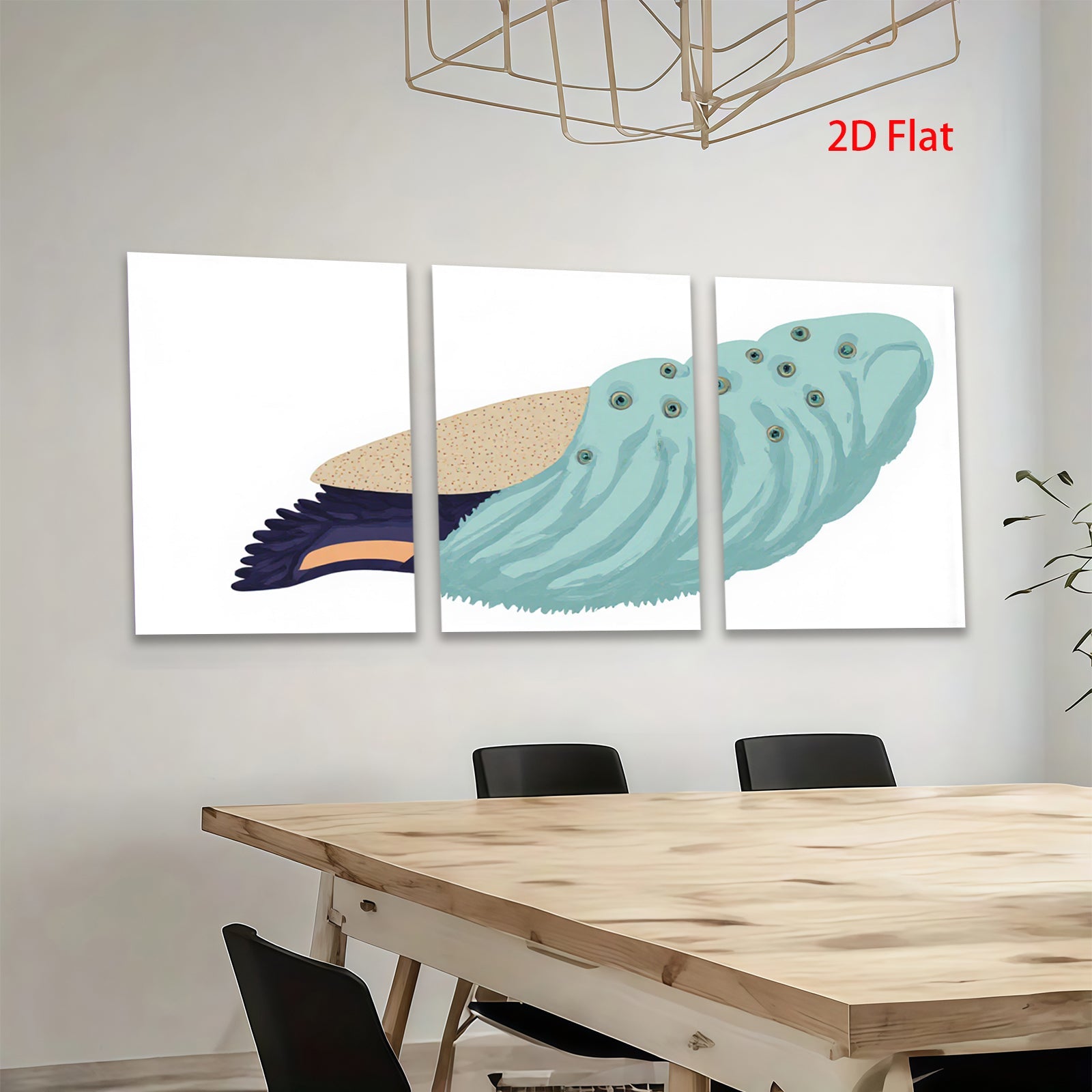 2D flat 1pc vibrant whimsical bird plumage wall art canvas prints for living room bedroom home decor farmhouse style gallery wrapped timeless statement piece