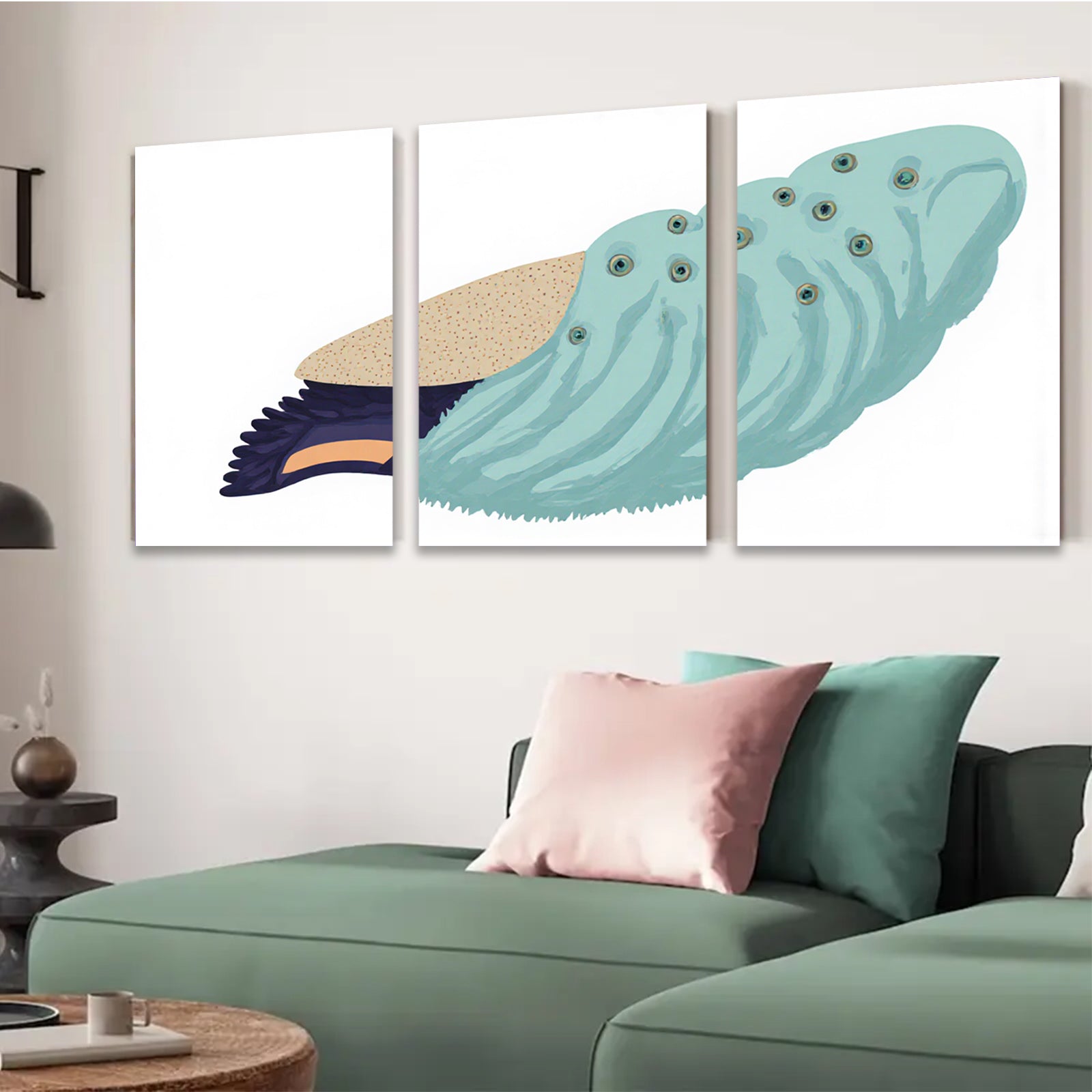 2D flat 1pc vibrant whimsical bird plumage wall art canvas prints for living room bedroom home decor farmhouse style gallery wrapped timeless statement piece