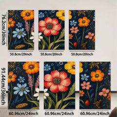 2D flat 1pc vibrant wildflower botanical garden wall art canvas prints for living room bedroom farmhouse decor gallery wrapped timeless beauty