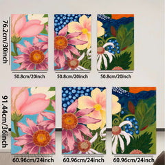 2D flat 1pc vibrant wildflower botanical painting for living room bedroom gallery wall decor farmhouse style cozy home refresh