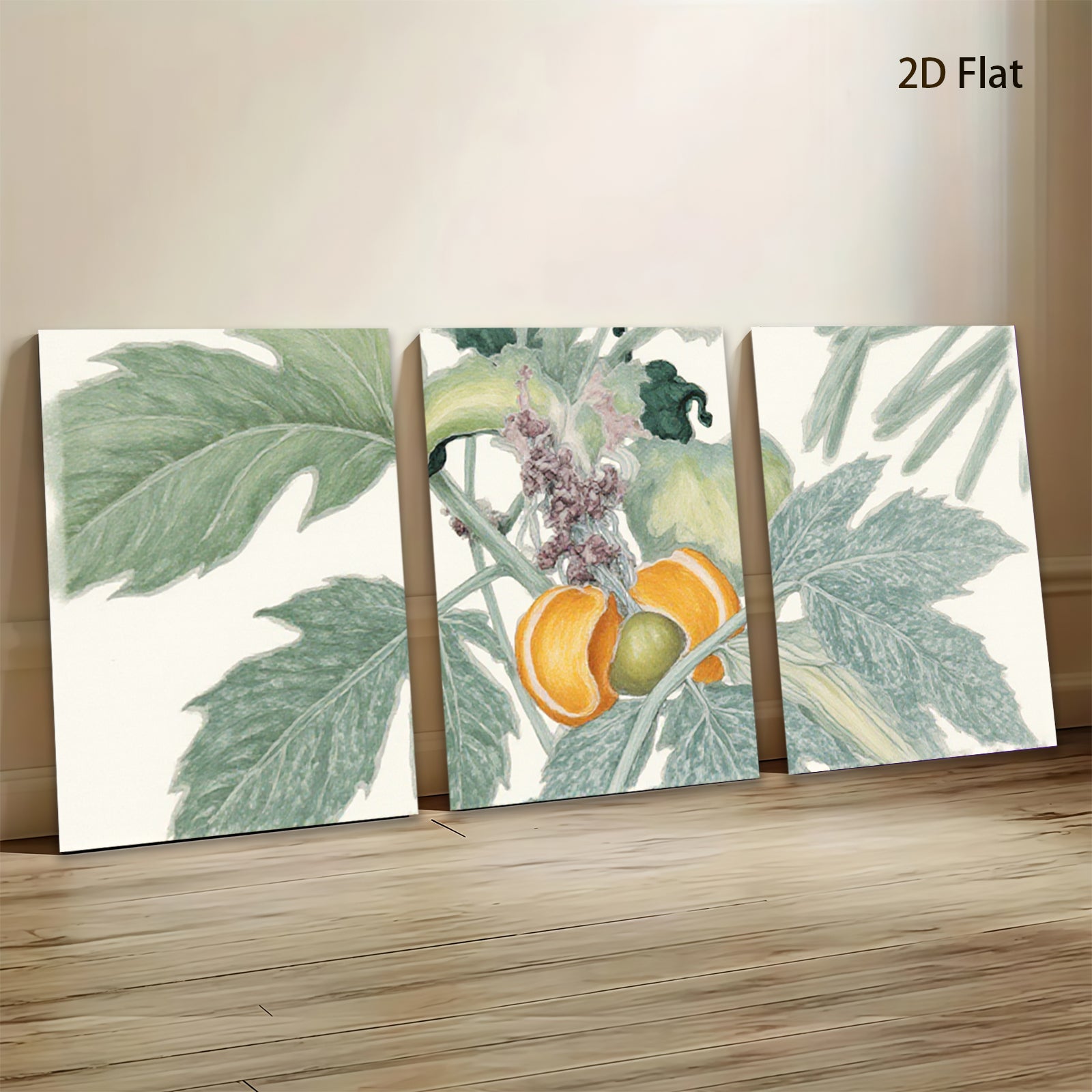 2D flat 1pc vibrant wildflower botanical study farmhouse wall decor kitchen dining room living room gallery wrapped canvas print modern art