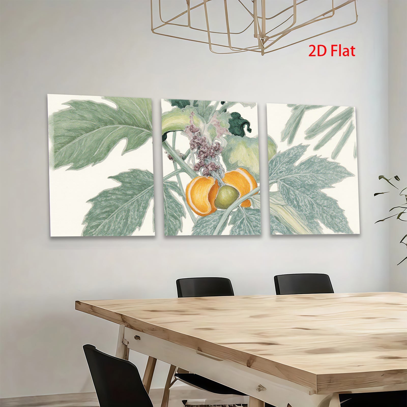 2D flat 1pc vibrant wildflower botanical study farmhouse wall decor kitchen dining room living room gallery wrapped canvas print modern art
