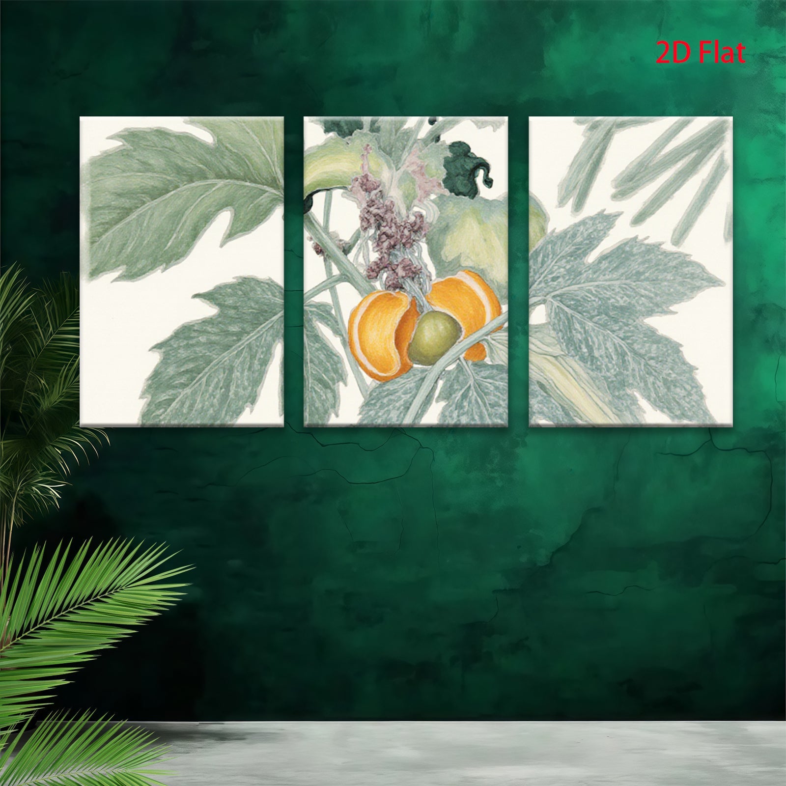 2D flat 1pc vibrant wildflower botanical study farmhouse wall decor kitchen dining room living room gallery wrapped canvas print modern art