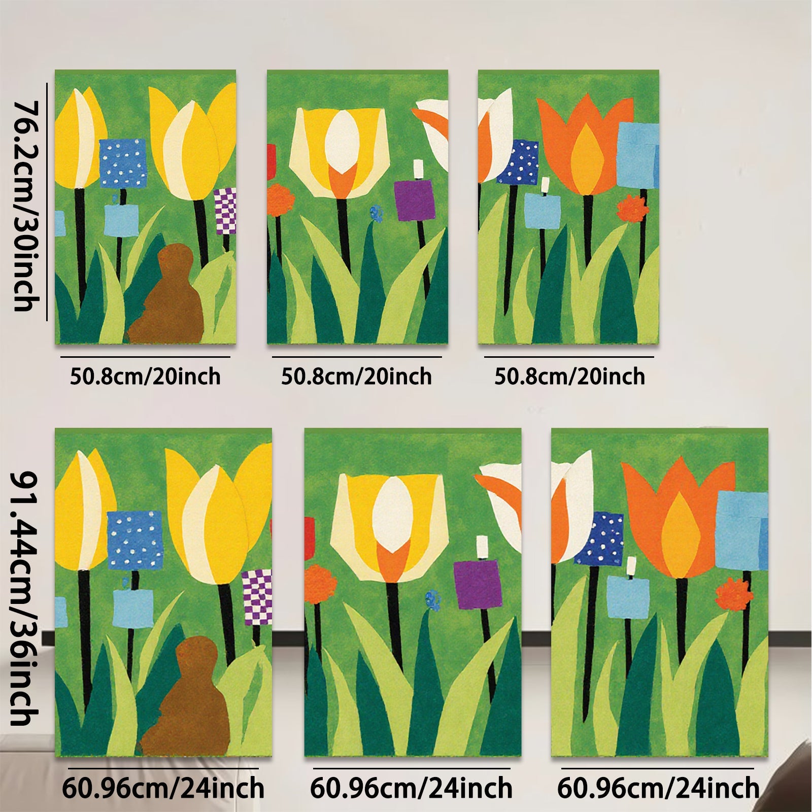2D flat 1pc vibrant wildflower meadow botanical art print for living room bedroom home wall decor farmhouse style gallery wrapped canvas