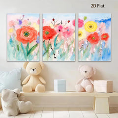 2D flat 1pc vibrant wildflower meadow painting blooming beauty for living room bedroom farmhouse wall decor modern floral art prints