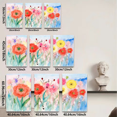 2D flat 1pc vibrant wildflower meadow painting blooming beauty for living room bedroom farmhouse wall decor modern floral art prints