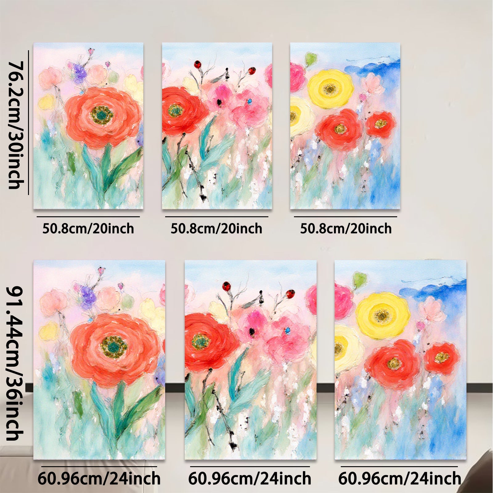 2D flat 1pc vibrant wildflower meadow painting blooming beauty for living room bedroom farmhouse wall decor modern floral art prints