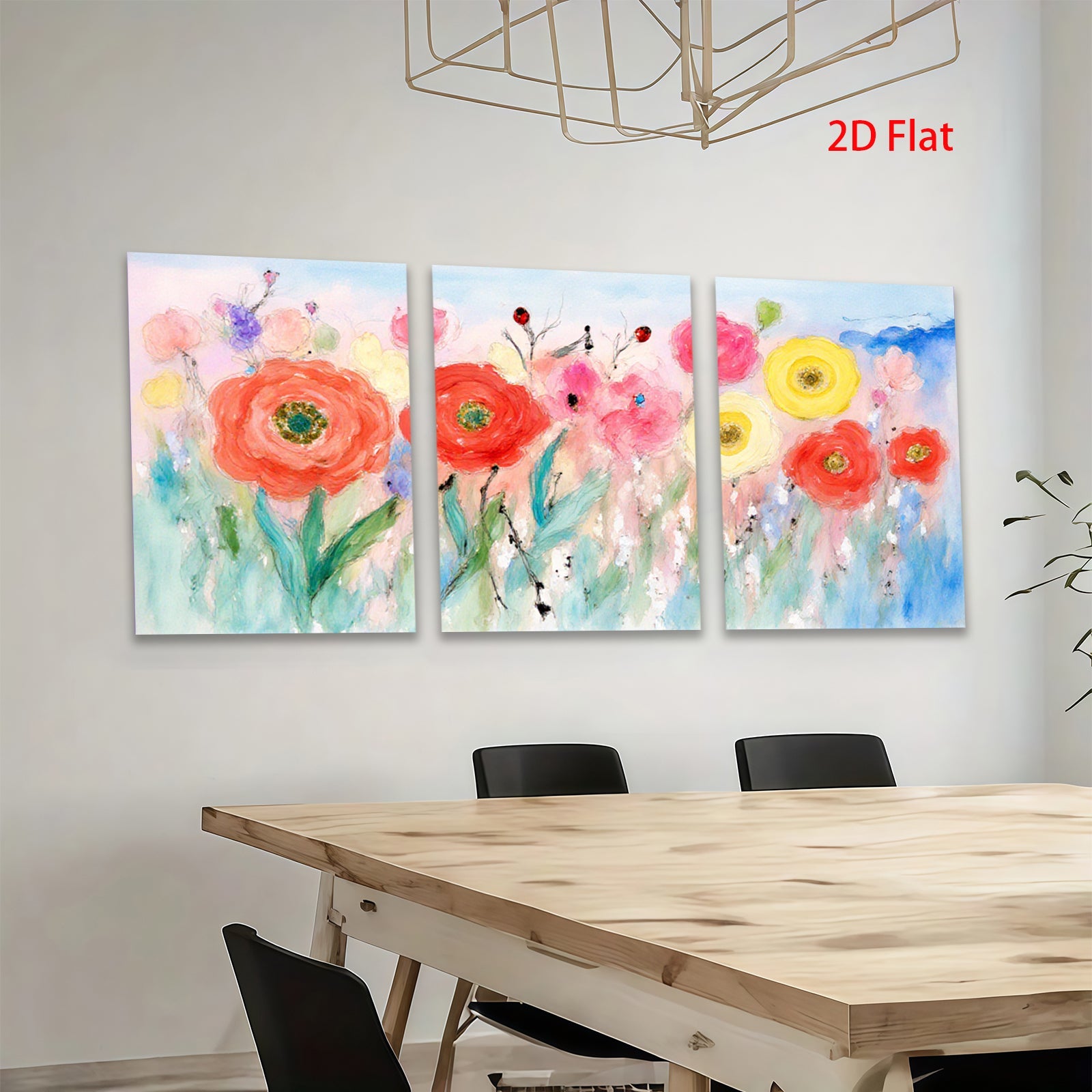 2D flat 1pc vibrant wildflower meadow painting blooming beauty for living room bedroom farmhouse wall decor modern floral art prints