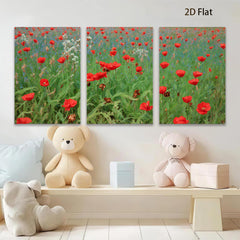 2D flat 1pc vibrant wildflower meadow painting rustic farmhouse wall decor living room bedroom art prints gallery wrapped canvas modern botanical floral art